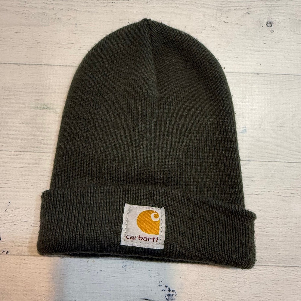 Carhartt dark green toddler beanie knit hat